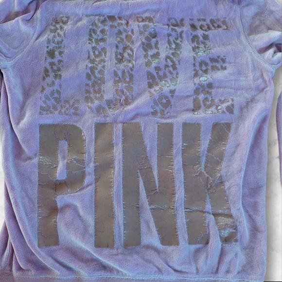 PINK Victoria's Secret Lavender Velour Hoodie - Picture 5 of 6